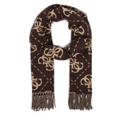 Szalik Guess. Brązowe szaliki damskie Guess, z aplikacjami. Za 234.99 zł.