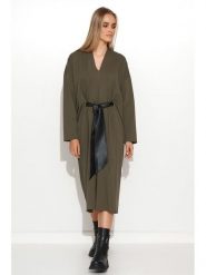 Makadamia Sukienka w kolorze khaki rozmiar: 40/42. Brązowe sukienki damskie Makadamia, z aplikacjami, ze skóry, bez ramiączek. Za 166.95 zł.
