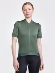 Craft Koszulka kolarska "CORE Essence" w kolorze khaki rozmiar: M. Brązowe koszulki damskie Craft, m, bez wzorów, bez kołnierzyka, bez ramiączek. Za 140.53 zł.