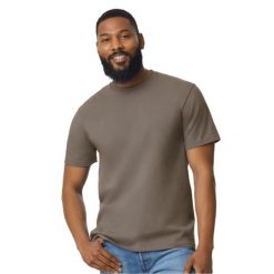 Koszulka Unisex Dla Dorosłych Softstyle Midweight. Brązowe bluzki damskie GILDAN, xl, bez wzorów, bez kołnierzyka, bez ramiączek. Za 55.99 zł.