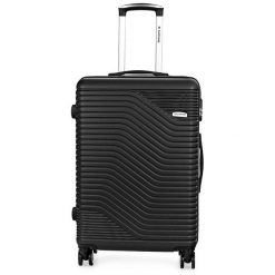Walizka na kółkach Sapphire ST-140 czarna - średnia M DUO. Czarne walizki SAPPHIRE, bez wzorów, z gumy, średnie. W wyprzedaży za 138.00 zł.