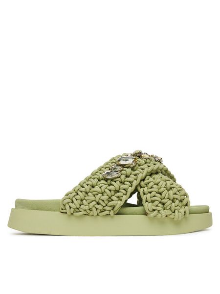 Inuikii Klapki Woven Stones 70104-106 Zielony. Zielone klapki damskie Inuikii, bez wzorów, z materiału, bez obcasa, bez zapięcia. Za 1,029.00 zł.