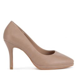 Szpilki Clara Barson. Brązowe szpilki damskie Clara Barson, bez wzorów, bez obcasa, na szpilce, bez zapięcia. Za 83.99 zł.