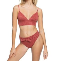 Strój kąpielowy damski Roxy Wild Babe. Czerwone bikini Roxy, bez wzorów, z elastanu. Za 192.05 zł.