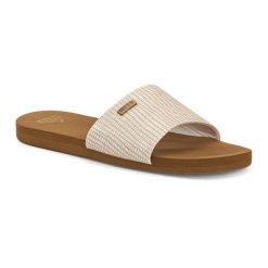 Klapki basenowe damskie REEF Bliss Nights Slide. Białe klapki damskie Reef, bez wzorów, bez obcasa, bez zapięcia. Za 119.99 zł.