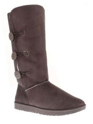 ISLAND BOOT Kozaki zimowe "Flora" w kolorze antracytowym rozmiar: 39. Czarne kozaki damskie Island Boot, na zimę, z materiału, bez obcasa, bez zapięcia. Za 158.10 zł.