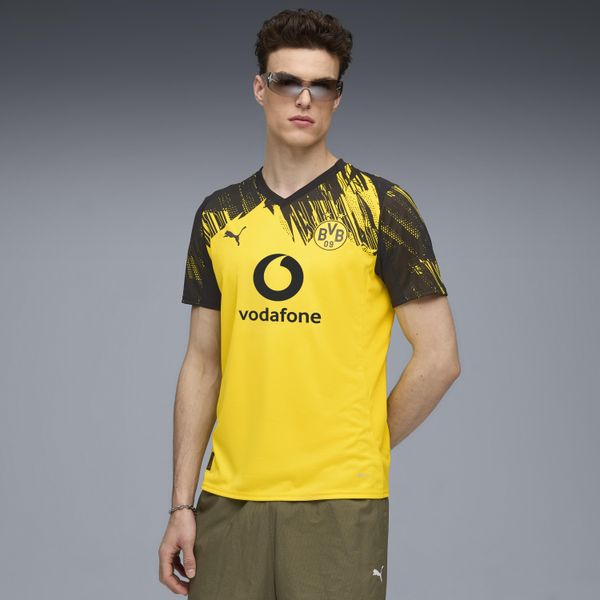 Oficjalna koszulka piłkarska Puma Borussia Dortmund 25/26 domowa. Koszulki damskie Puma, xl, bez wzorów, z materiału, bez kołnierzyka, bez ramiączek. Za 319.99 zł.