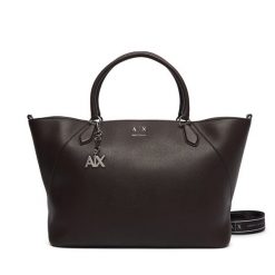 Torebka Armani Exchange. Brązowe shopper bag Armani Exchange, bez wzorów, bez dodatków. Za 829.99 zł.