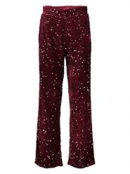 Pieces Spodnie w kolorze bordowym rozmiar: L. Czerwone spodnie materiałowe damskie Pieces, bez wzorów, z materiału. Za 130.99 zł.