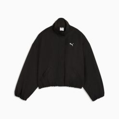 Kurtka damska Puma STYLE czarna r S. Czarne kurtki damskie Puma, l, bez wzorów, z materiału, bez kaptura. Za 271.13 zł.