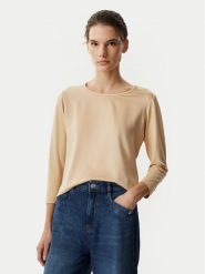 JOOP! Bluzka 263Je32Tamina 30103280 Beżowy Slim Fit. Brązowe bluzki damskie Joop!, bez wzorów, z wiskozy, bez kołnierzyka, bez ramiączek. Za 419.99 zł.