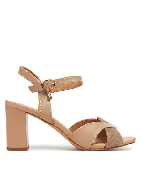 Lasocki Sandały WYL3119-15Z Beżowy. Brązowe sandały damskie Lasocki, bez wzorów, ze skóry, bez obcasa, na słupku, bez zapięcia. Za 219.99 zł.