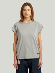 G-Star Koszulka w kolorze szarym rozmiar: XS. Szare bluzki damskie G-Star, xs, z aplikacjami, z bawełny, retro, bez kołnierzyka, bez ramiączek. Za 93.07 zł.