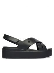 Crocs Sandały Brooklyn 4U Cross Strap Sandal 212254 Czarny. Czarne sandały damskie Crocs, bez wzorów, z tworzywa sztucznego, bez obcasa, na koturnie, bez zapięcia. Za 249.99 zł.