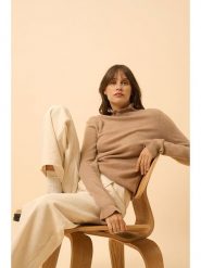 Just Cashmere Kaszmirowy sweter "Trila" w kolorze jasnobrązowym rozmiar: M. Brązowe swetry klasyczne damskie Just Cashmere, m, z kaszmiru, bez kołnierzyka. Za 272.31 zł.