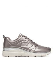 Skechers Sneakersy FASHION FIT - GLOW UP 149749 PEW Srebrny. Szare obuwie sportowe damskie Skechers, z materiału, bez zapięcia. Za 339.99 zł.