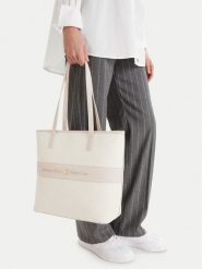 Beverly Hills Polo Club Torebka EO-BHPC-L-012-09 Écru. Shopper bag Beverly Hills Polo Club, bez wzorów, z materiału, bez dodatków. Za 299.99 zł.