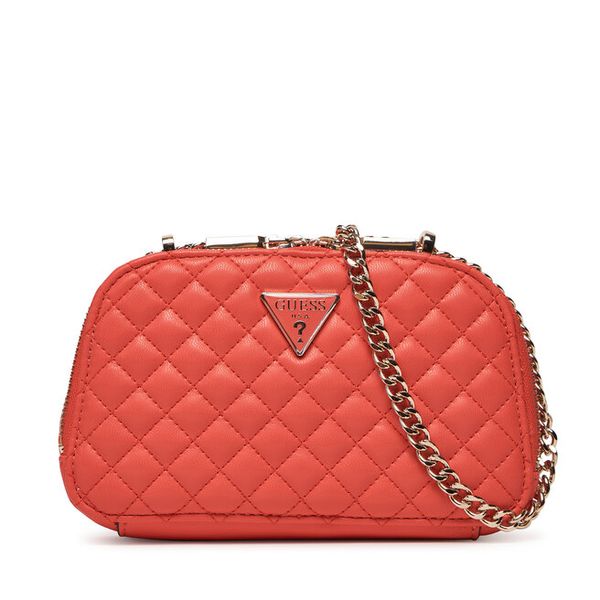 Torebka Guess. Pomarańczowe torebki wieczorowe damskie Guess, z aplikacjami, bez dodatków. Za 269.99 zł.