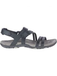 Merrell Skórzane sandały "Sandspur Rose Convert" w kolorze czarnym rozmiar: 41. Czarne sandały damskie Merrell, bez wzorów, z otwartym noskiem, bez obcasa, bez zapięcia. Za 268.55 zł.