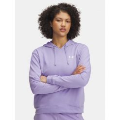 Bluza Damska UA RIVAL TERRY HOODIE 6005511-538. Fioletowe bluzy damskie Under Armour, bez wzorów, bez kaptura. Za 136.99 zł.