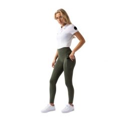 Damskie legginsy jeździeckie z pełną przyczepnością Horze Gillian. Zielone legginsy damskie HORZE, l, bez wzorów, z elastanu. Za 280.00 zł.