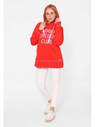 Zwillingsherz Bluza "Good Energy Club" w kolorze czerwonym rozmiar: S/M. Czerwone bluzy damskie Zwillingsherz, m, bez wzorów, z bawełny, z kapturem. Za 208.95 zł.