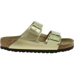 Klapki damskie Birkenstock Arizona BS. Czarne klapki damskie Birkenstock, bez wzorów, z materiału, bez obcasa, bez zapięcia. Za 359.00 zł.