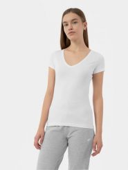 4F T-shirt slim gładki damski XL. Brązowe t-shirty damskie 4F, xl, bez wzorów, z bawełny, bez kołnierzyka. W wyprzedaży za 39.99 zł.