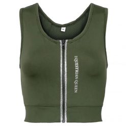 Koszulka damska croptop Equestrian Queen Adeline 24SS. Zielone koszulki damskie EQUESTRIAN QUEEN, s, bez wzorów, bez kołnierzyka, bez ramiączek. Za 158.99 zł.