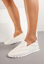Beżowe Tenisówki ze Skóry Naturalnej Zdobione Perforacją Gonessea. Brązowe obuwie sportowe damskie Renee, z jeansu, bez zapięcia, tenisowe. Za 149.99 zł.