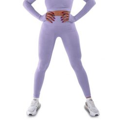 Techniczne legginsy z efektem push-up i idealną sylwetką. Fioletowe legginsy damskie R-EVENGE, l, bez wzorów, z elastanu. Za 195.88 zł.