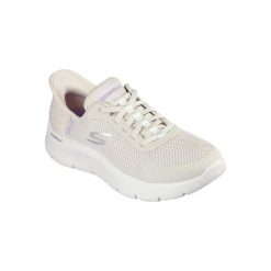 Buty SKECHERS GO WALK FLEX GRAND ENTRY Beżowy. Białe obuwie sportowe casual damskie Skechers, bez zapięcia. Za 299.99 zł.
