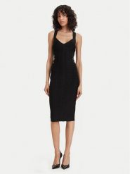 Elisabetta Franchi Sukienka koktajlowa AM-24D-62E2-V790 Czarny Slim Fit. Czarne sukienki damskie Elisabetta Franchi, bez wzorów, z wiskozy, wizytowe, bez ramiączek. Za 3,359.00 zł.