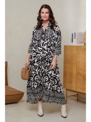 Curvy Lady Sukienka w kolorze czarno-białym rozmiar: 40/42. Białe sukienki damskie Curvy Lady, bez wzorów, z wiskozy, klasyczne, bez ramiączek. Za 171.28 zł.