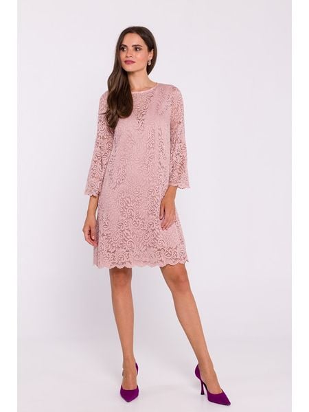 Stylove Sukienka w kolorze jasnoróżowym rozmiar: S. Różowe sukienki damskie Stylove, bez wzorów, z koronki, bez ramiączek. Za 197.17 zł.