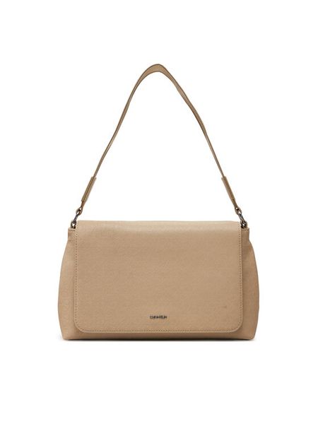 Calvin Klein Torebka Ck Must Satchel_Mono K60K613181 Beżowy. Brązowe torebki klasyczne damskie Calvin Klein, ze skóry, bez dodatków. Za 349.99 zł.