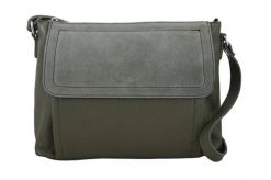 Torebka skórzana z zamszową klapką - Zielona. Zielone torby na laptopa Barberinis, bez wzorów, ze skóry, zamszowe. Za 177.99 zł.
