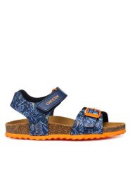 Geox Sandały J Ghita J028LB 06A54 C4243 M Granatowy. Niebieskie sandały chłopięce Geox, ze skóry, bez zapięcia. Za 139.99 zł.