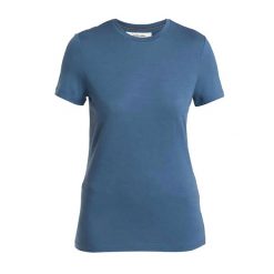 Koszulka trekkingowa damska icebreaker Merino 150 Tech Lite III. Niebieskie bluzki damskie Icebreaker, xs, bez wzorów, z wełny, sportowe, bez kołnierzyka, bez ramiączek. Za 279.99 zł.