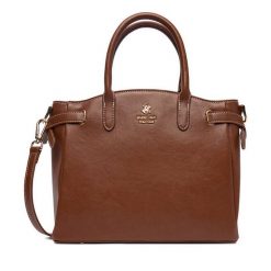 Torebka Beverly Hills Polo Club. Brązowe kuferki damskie Beverly Hills Polo Club, bez wzorów, bez dodatków. Za 269.99 zł.