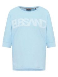 ELBSAND Koszulka "Imani" w kolorze błękitnym rozmiar: L. Niebieskie bluzki damskie ELBSAND, l, bez wzorów, bez kołnierzyka, bez ramiączek. Za 86.99 zł.