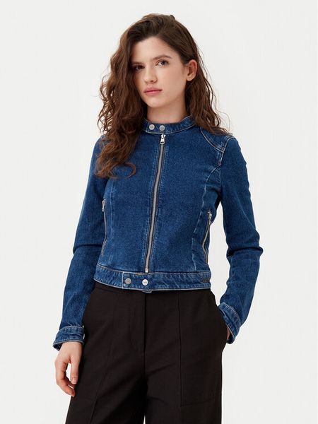 HUGO Kurtka jeansowa 50530329 Granatowy Regular Fit. Niebieskie kurtki damskie Hugo, xs, bez wzorów, z bawełny, bez kaptura. Za 461.99 zł.