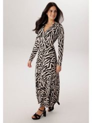 Aniston Sukienka w kolorze czarno-kremowym rozmiar: 40. Brązowe sukienki damskie Aniston, bez wzorów, bez ramiączek. Za 173.99 zł.