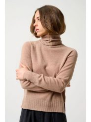 AUTHENTIC CASHMERE Kaszmirowy golf "Cassy" w kolorze beżowym rozmiar: L. Brązowe golfy damskie AUTHENTIC CASHMERE, l, bez wzorów, z kaszmiru, bez ramiączek. Za 232.78 zł.