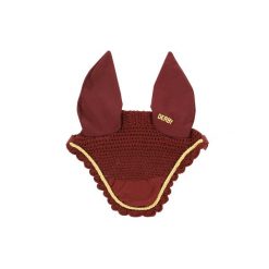 Czapka na muchy dla konia z sznurkiem Derby. Brązowe czapki damskie DERBY, bez wzorów, z materiału. Za 37.90 zł.
