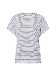 Fynch-Hatton Koszulka damska Kobiety wiskoza niebieski|biały w paski, XXL. Białe koszulki damskie Fynch-Hatton, xxl, bez wzorów, z wiskozy, bez kołnierzyka, bez ramiączek. Za 139.95 zł.