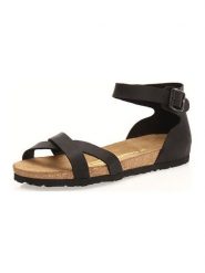 Comfortfusse Skórzane sandały w kolorze czarnym rozmiar: 41. Czarne sandały damskie Comfortfüße, bez wzorów, z otwartym noskiem, bez obcasa, bez zapięcia. Za 220.63 zł.