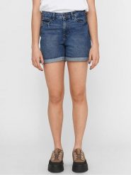 Noisy may Szorty dżinsowe "Smiley" w kolorze granatowym rozmiar: XL. Niebieskie szorty damskie Noisy may, bez wzorów, z bawełny, z podwyższonym stanem. Za 58.95 zł.