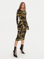 Versace Jeans Couture Sukienka codzienna 77HAO9B0 Czarny Slim Fit. Czarne sukienki damskie Versace Jeans Couture, bez wzorów, z jeansu, bez ramiączek. Za 669.99 zł.