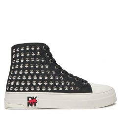 Trampki DKNY. Czarne trampki damskie DKNY, bez wzorów, bez zapięcia. Za 529.99 zł.
